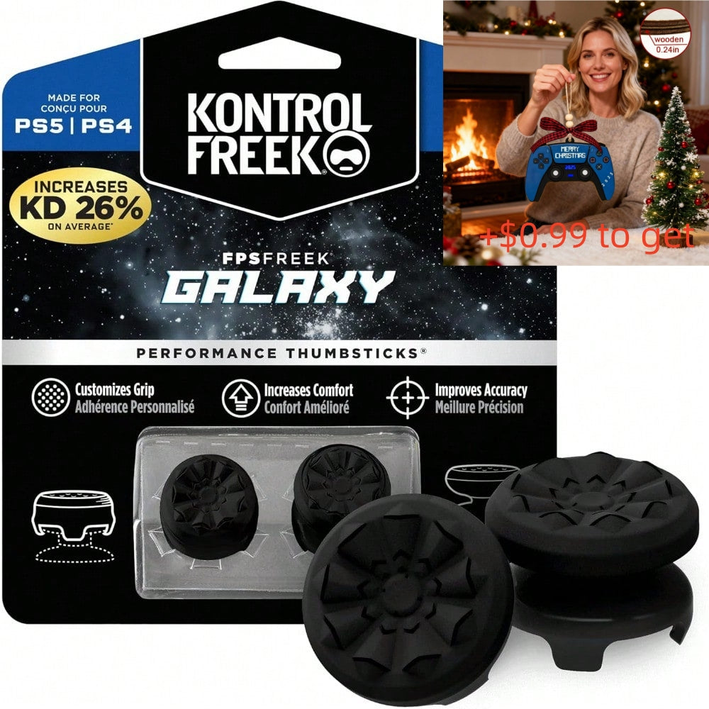 FPS Freek Galaxy Black for PlayStation 4 and PlayStation 5 | Performance Thumbsticks | 1 High-Rise, 1 Mid-Rise | Black (Limited Edition)